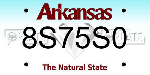 8S75S0 Arkansas License Plate
