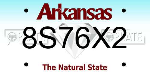 8S76X2 Arkansas License Plate