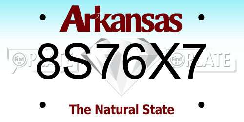 8S76X7 Arkansas License Plate