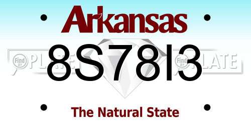 8S78I3 Arkansas License Plate
