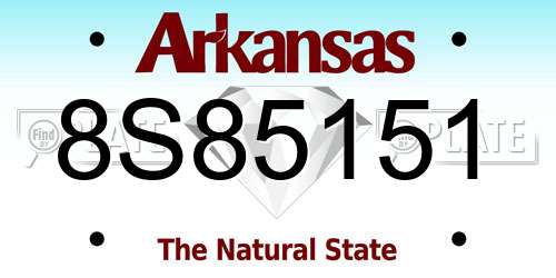 8S85151 Arkansas License Plate