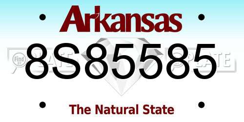 8S85585 Arkansas License Plate