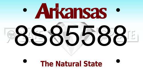 8S85588 Arkansas License Plate