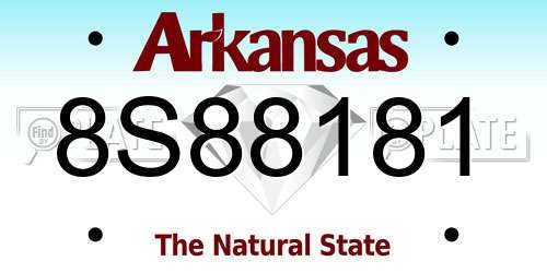 8S88181 Arkansas License Plate