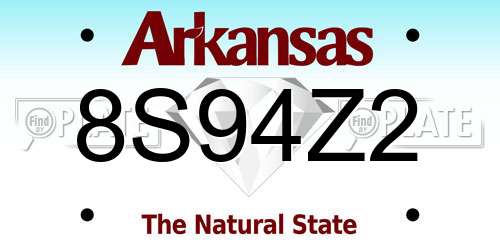 8S94Z2 Arkansas License Plate