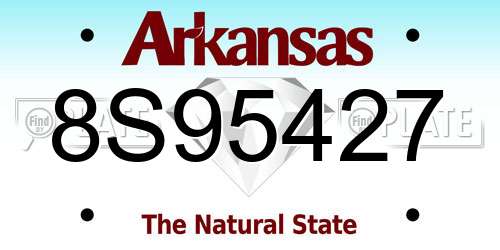 8S95427 Arkansas License Plate