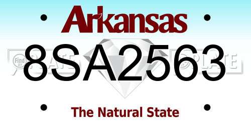 8SA2563 Arkansas License Plate