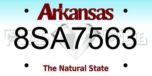 8SA7563 Arkansas License Plate
