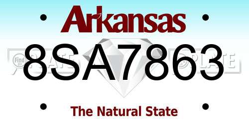8SA7863 Arkansas License Plate