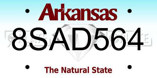 8SAD564 Arkansas License Plate