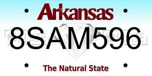 8SAM596 Arkansas License Plate