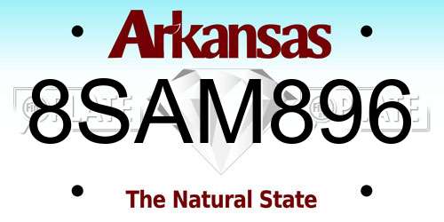 8SAM896 Arkansas License Plate