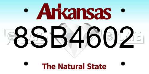8SB4602 Arkansas License Plate