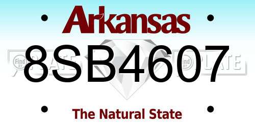 8SB4607 Arkansas License Plate