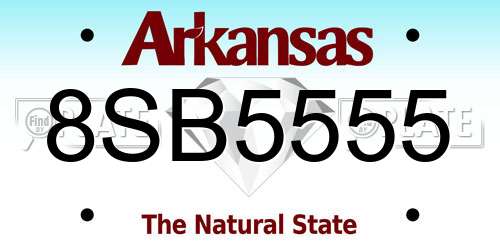 8SB5555 Arkansas License Plate