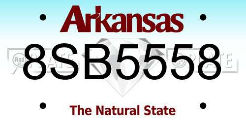 8SB5558 Arkansas License Plate