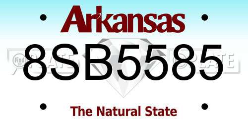 8SB5585 Arkansas License Plate