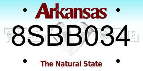 8SBB034 Arkansas License Plate