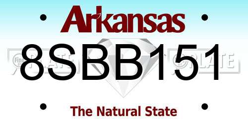 8SBB151 Arkansas License Plate