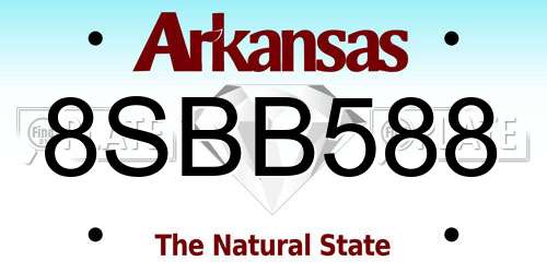 8SBB588 Arkansas License Plate