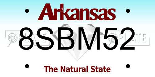 8SBM52 Arkansas License Plate