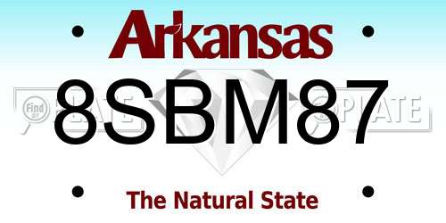 8SBM87 Arkansas License Plate