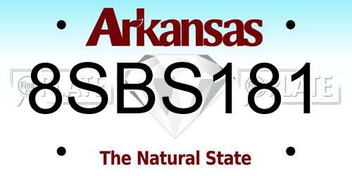 8SBS181 Arkansas License Plate