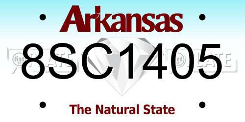8SC1405 Arkansas License Plate