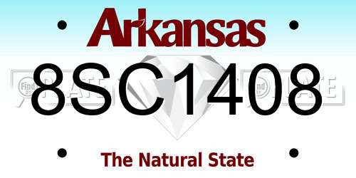 8SC1408 Arkansas License Plate