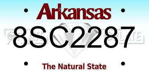 8SC2287 Arkansas License Plate