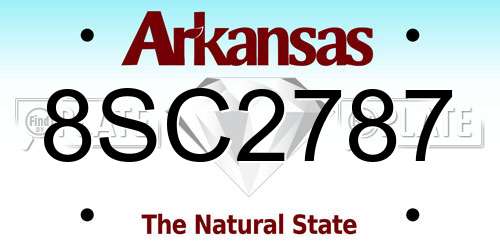 8SC2787 Arkansas License Plate
