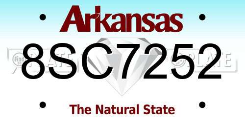 8SC7252 Arkansas License Plate