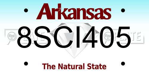 8SCI405 Arkansas License Plate