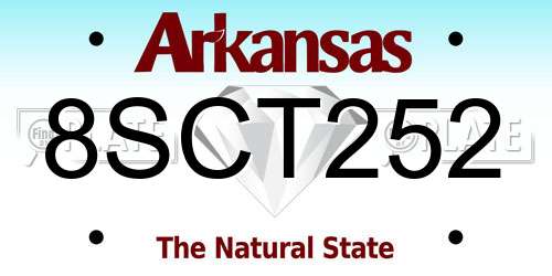 8SCT252 Arkansas License Plate