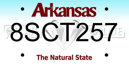 8SCT257 Arkansas License Plate