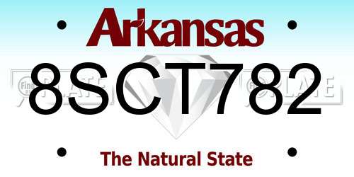 8SCT782 Arkansas License Plate