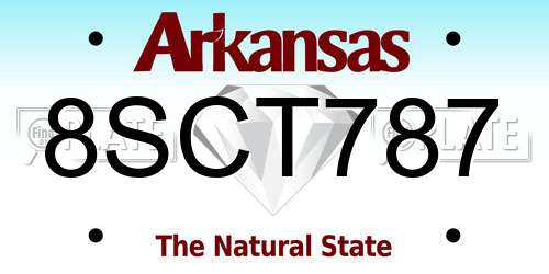 8SCT787 Arkansas License Plate