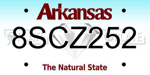 8SCZ252 Arkansas License Plate