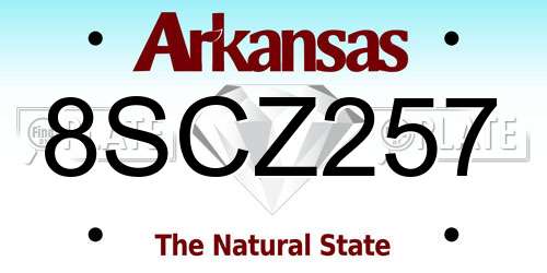 8SCZ257 Arkansas License Plate