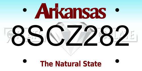 8SCZ282 Arkansas License Plate