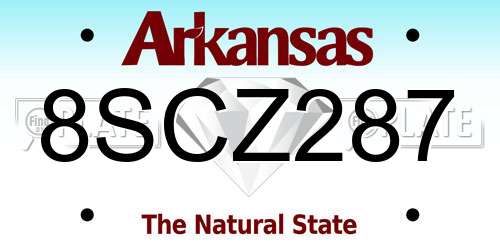 8SCZ287 Arkansas License Plate