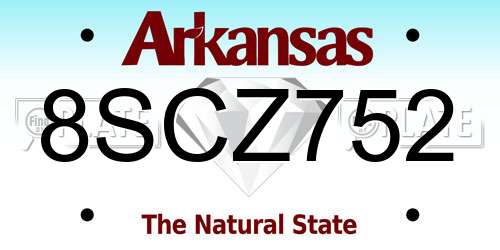 8SCZ752 Arkansas License Plate