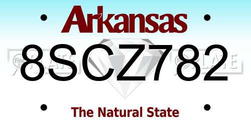 8SCZ782 Arkansas License Plate
