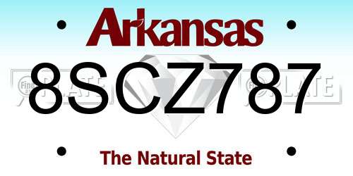 8SCZ787 Arkansas License Plate