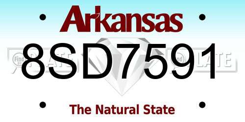 8SD7591 Arkansas License Plate