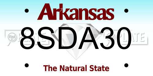 8SDA30 Arkansas License Plate