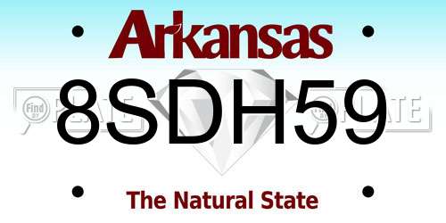 8SDH59 Arkansas License Plate