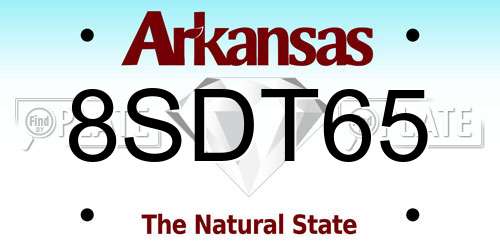 8SDT65 Arkansas License Plate