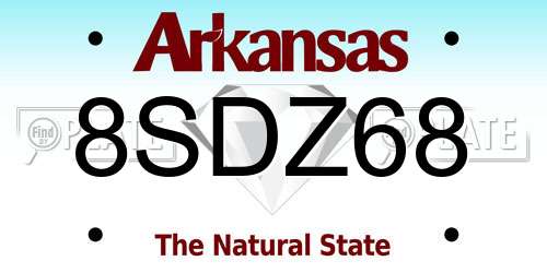 8SDZ68 Arkansas License Plate