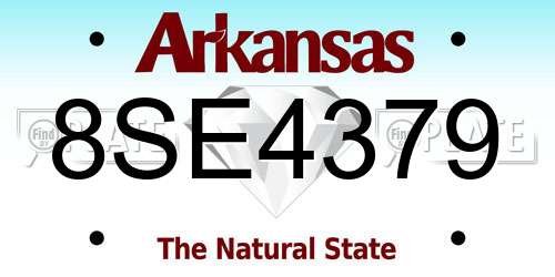 8SE4379 Arkansas License Plate